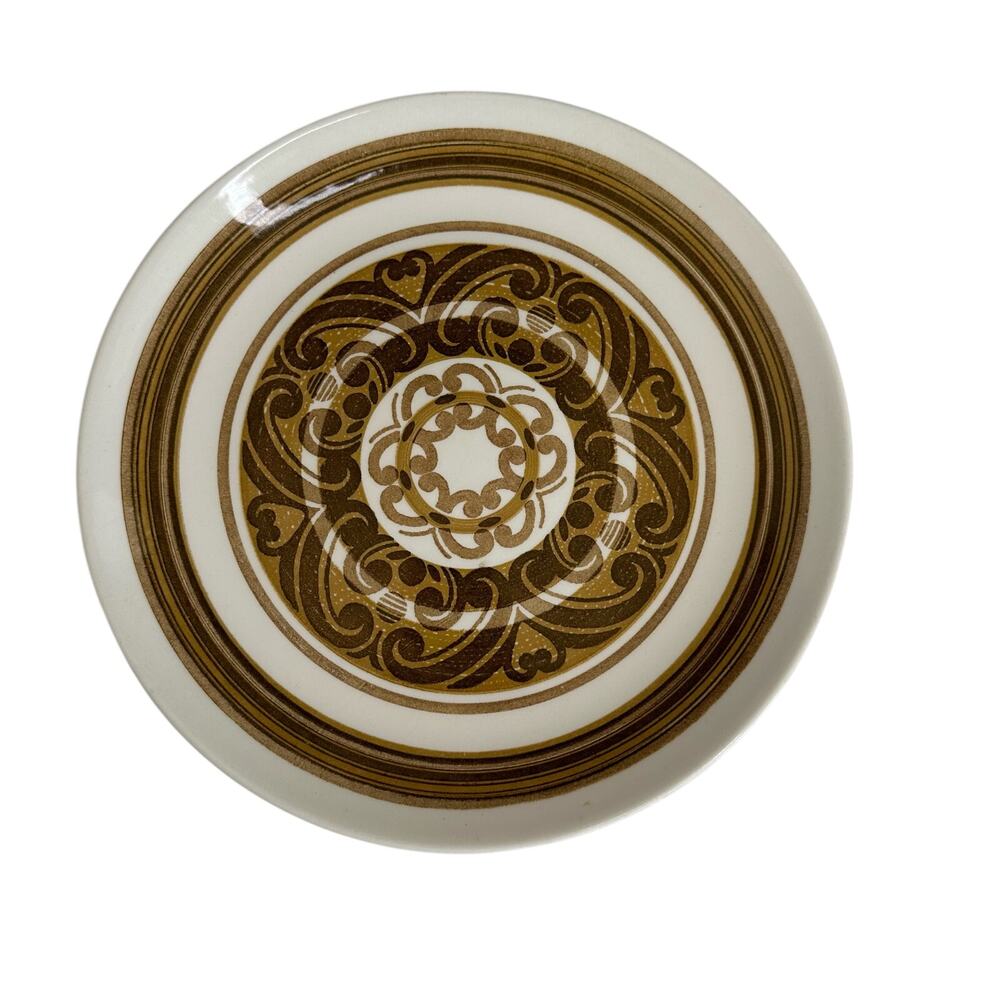 Vintage Dinner Plate by Tulton or Jamestown Brown Scrolls
